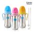 [Lieto_Baby] Stainless Steel Straw Cup with Insulation 200 ml + Refill Straw + Straw Cleaning Brush_Detachable handle, high-grade silicone, backflow prevention_ Made in KOREA